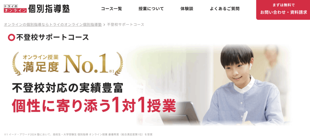 トライのオンライン個別指導塾(不登校)